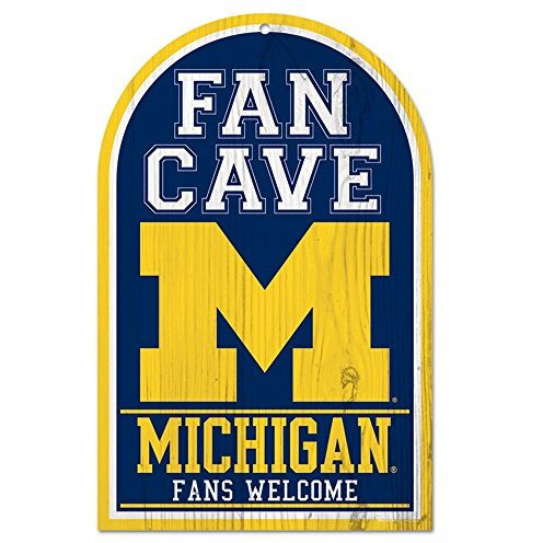 Michigan Wolverines Sign 11x17 Wood Fan Cave Design