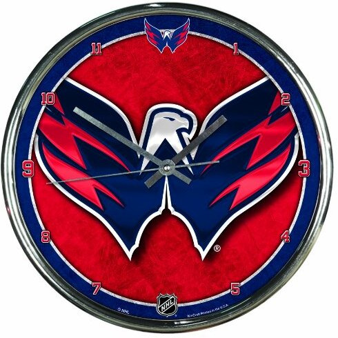 Washington Capitals Clock Round Wall Style Chrome