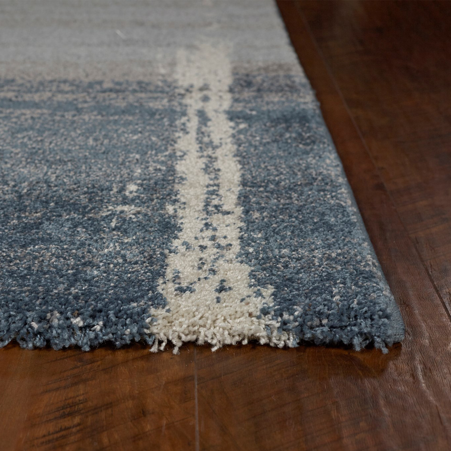 3'X5' Blue Machine Woven Ombre Indoor Area Rug