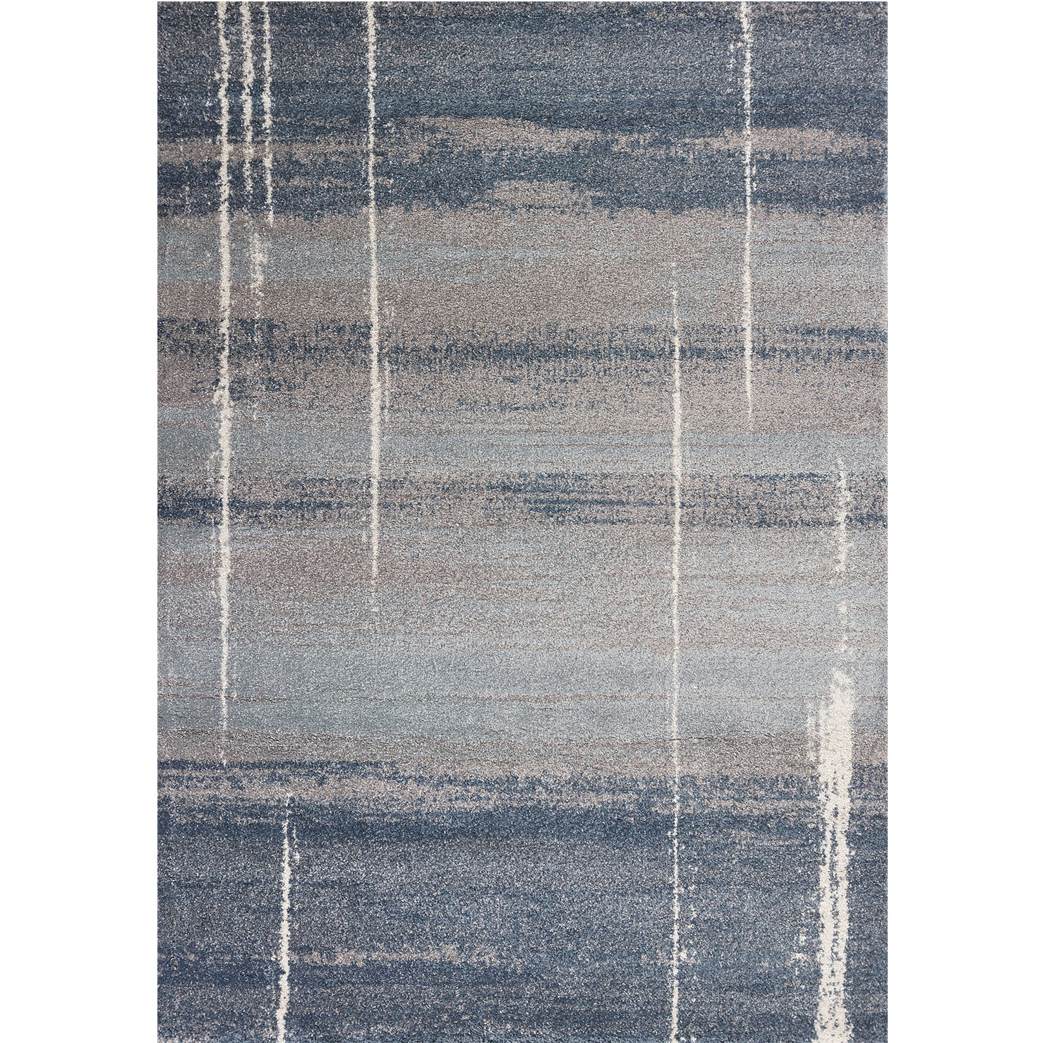 3'X5' Blue Machine Woven Ombre Indoor Area Rug