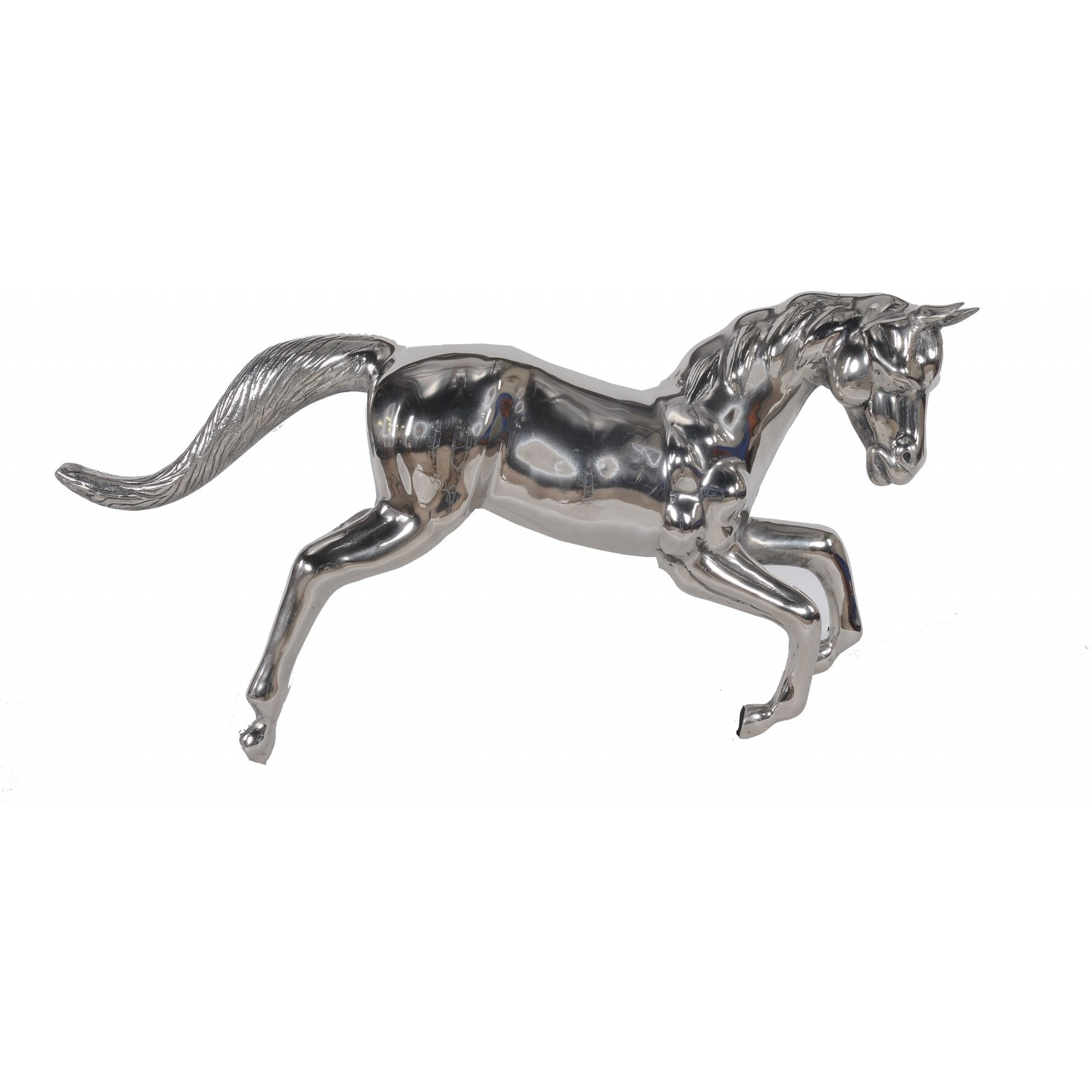 Large Silver Horse Statue