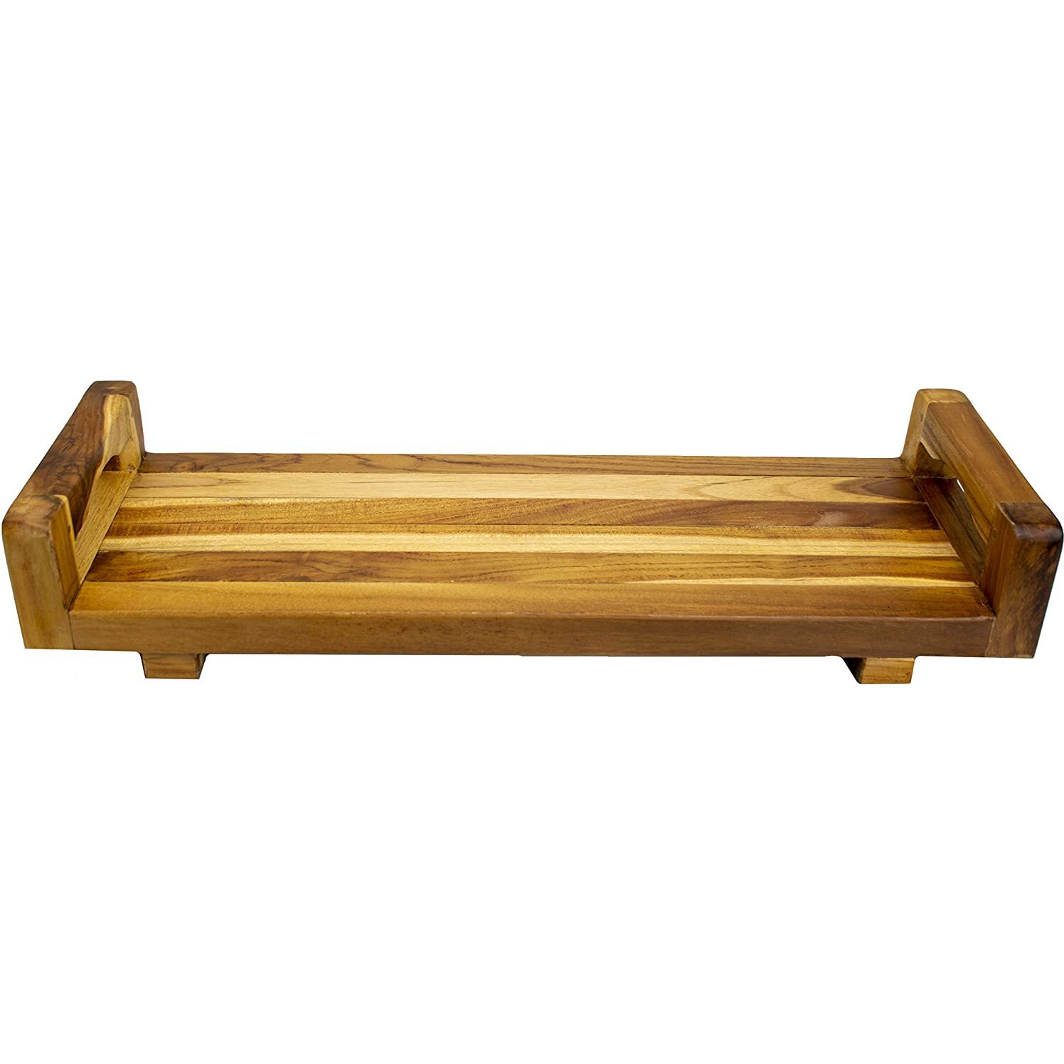 29" Natural Teak Wood Bath Tray And Seat With Handles