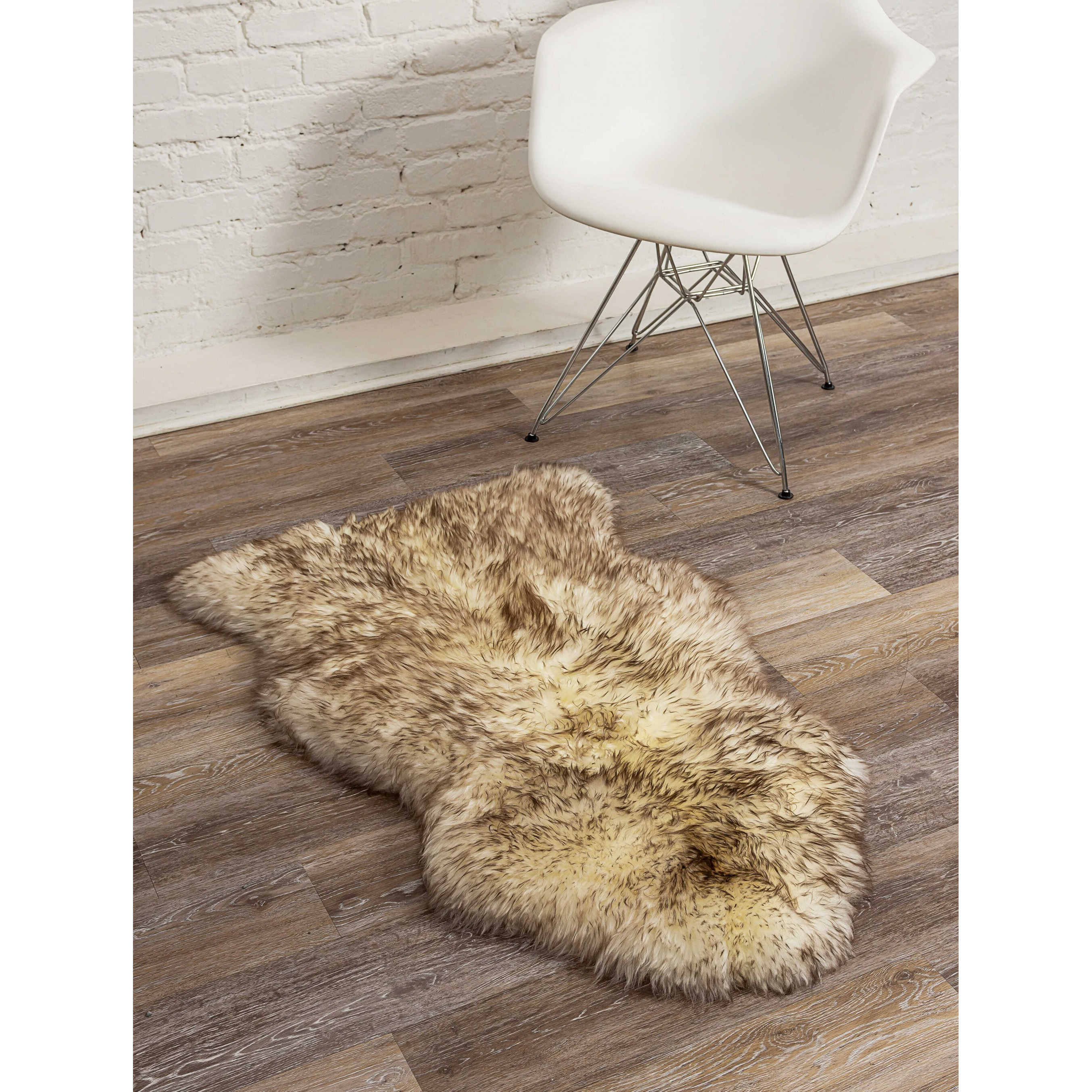 2' X 3' Dark Cream New Zealand Natural Sheepskin Rug