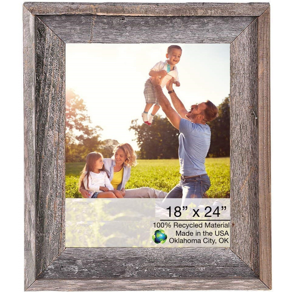 18X24 Natural Weathered Grey Picture Frame With Plexiglass Holder