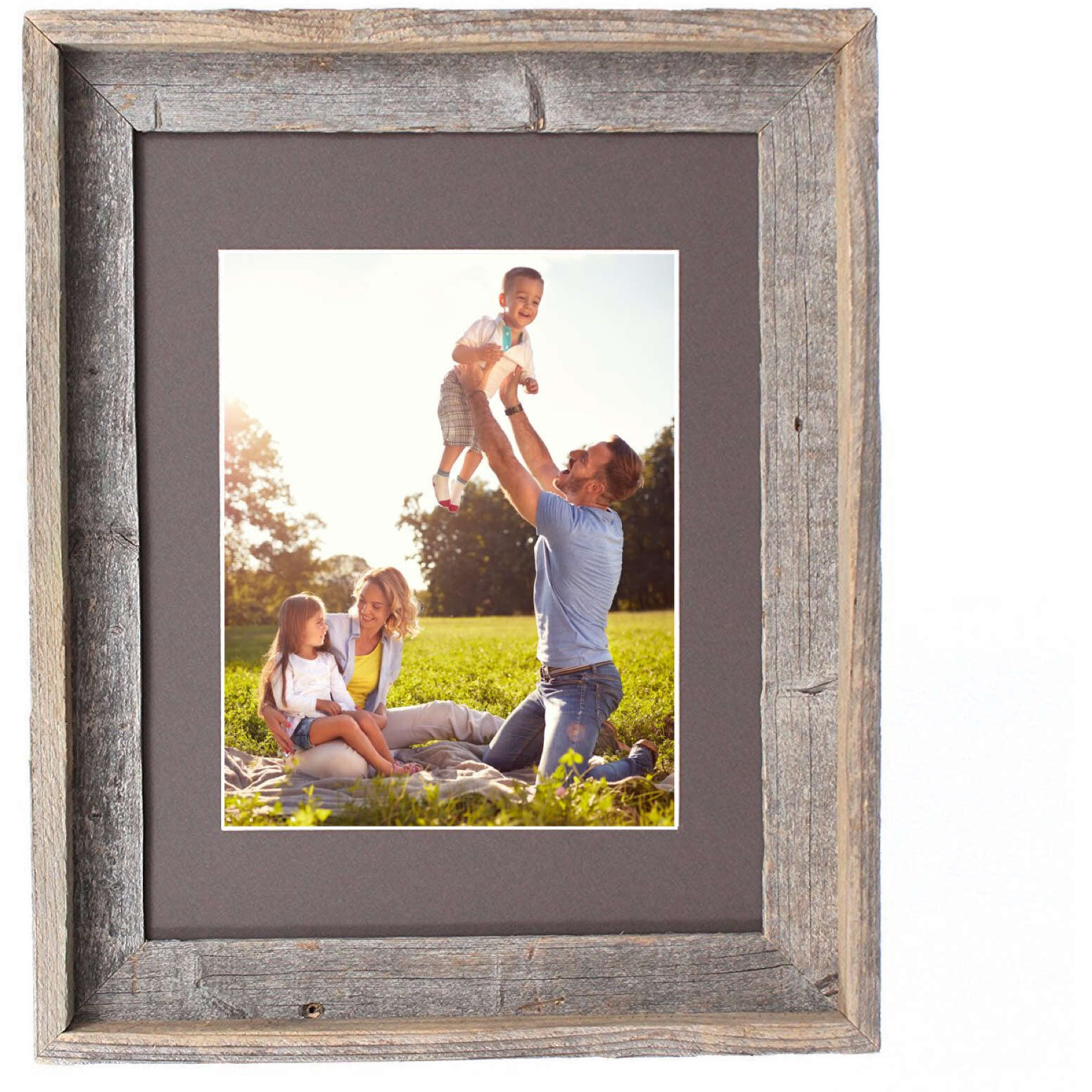 16X20 Natural Weathered Grey Picture Frame With Plexiglass Holder