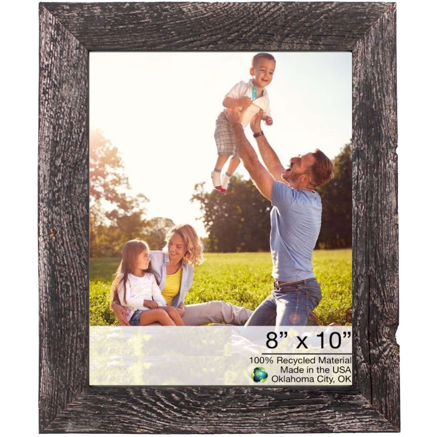 12&quotX13" Rustic Smoky Black Picture Frame