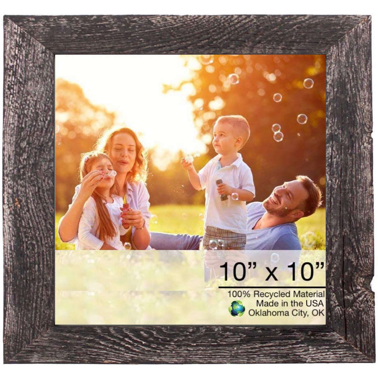 10X10 Rustic Smoky Black Picture Frame