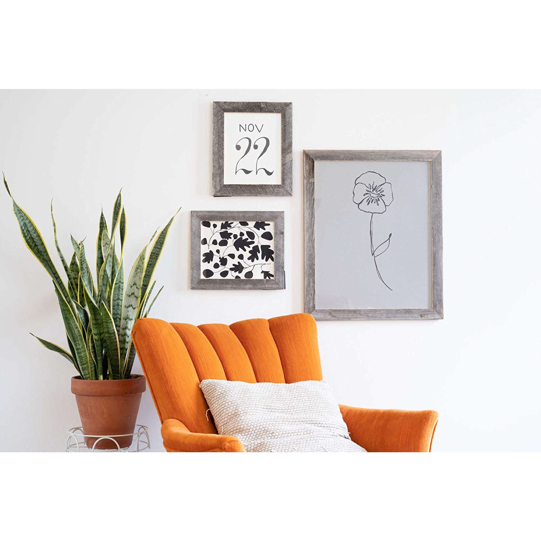 11X14 Rustic Weathered Grey Picture Frame With Plexiglass Holder