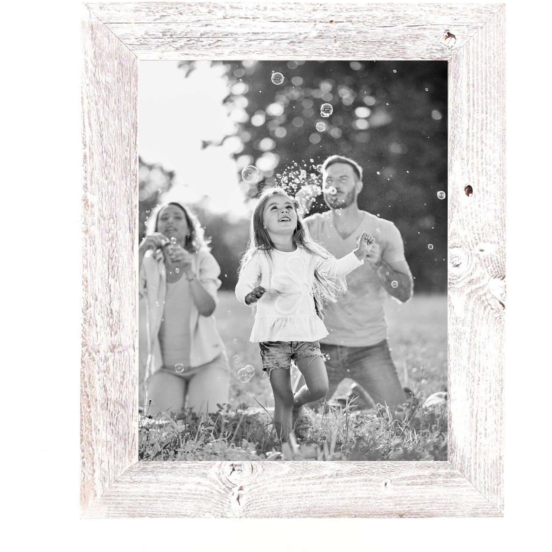 8&quotX9" Rustic White Washed Grey Picture Frame