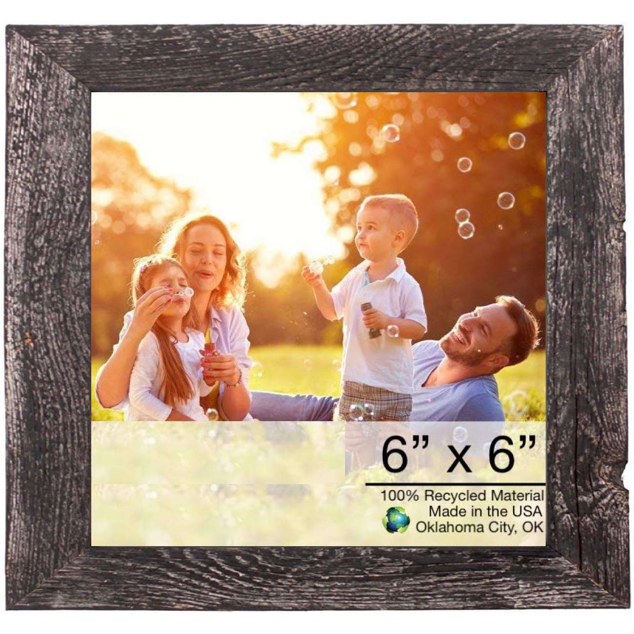 8&quotX8" Rustic Smoky Black Picture Frame