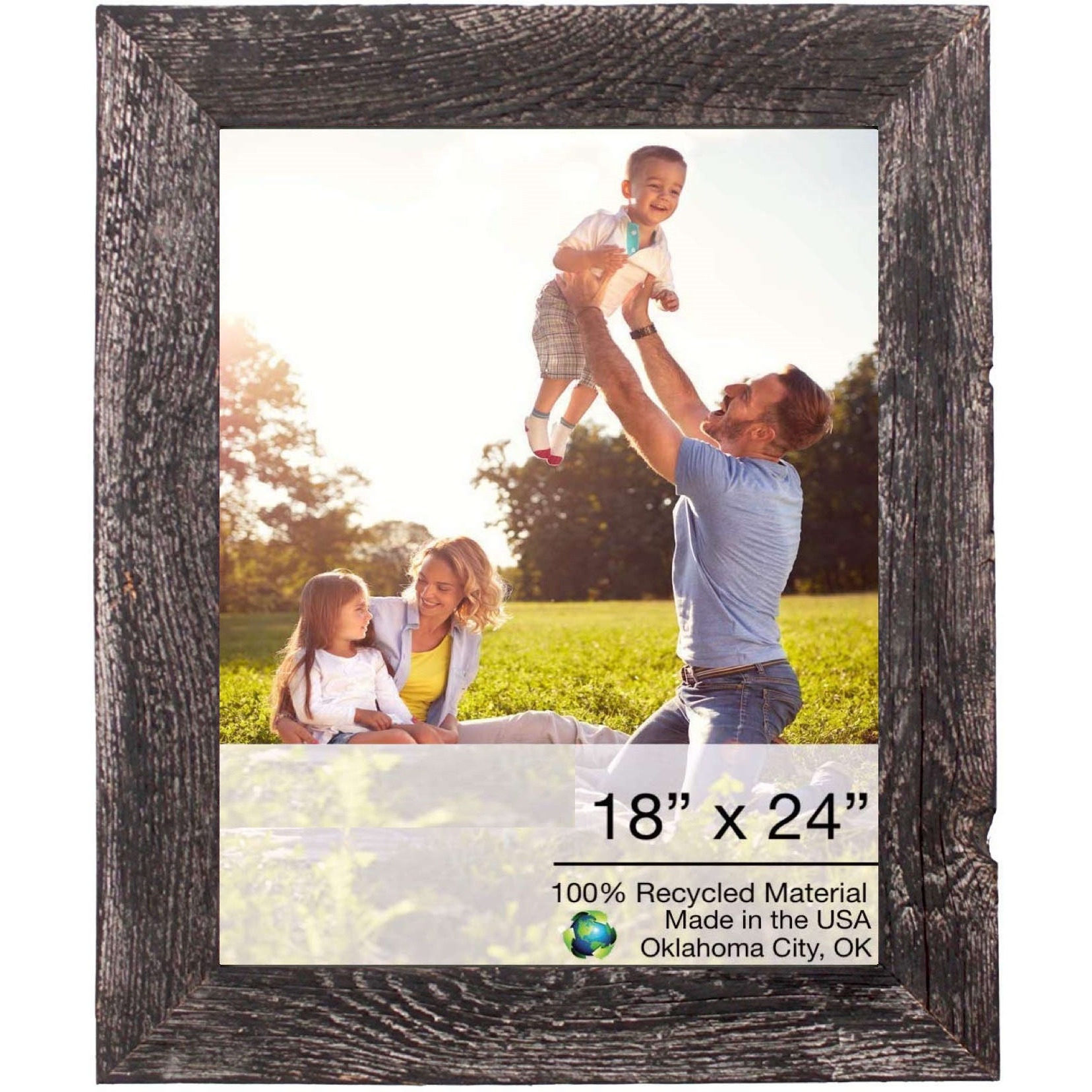 18X24 Rustic Smoky Black Picture Frame With Plexiglass Holder
