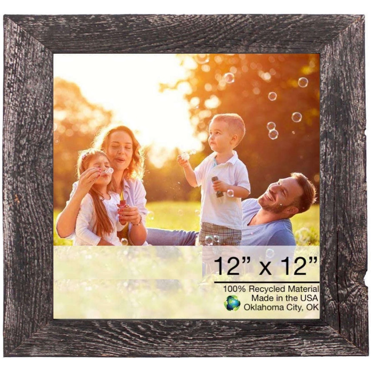 12X12 Rustic Smoky Black Picture Frame