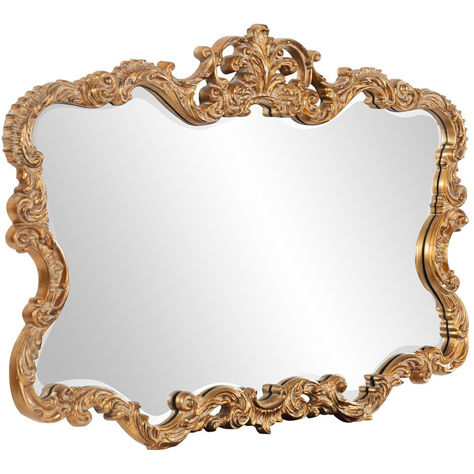 Gold Leaf Mirror With Decorative Textured Frame