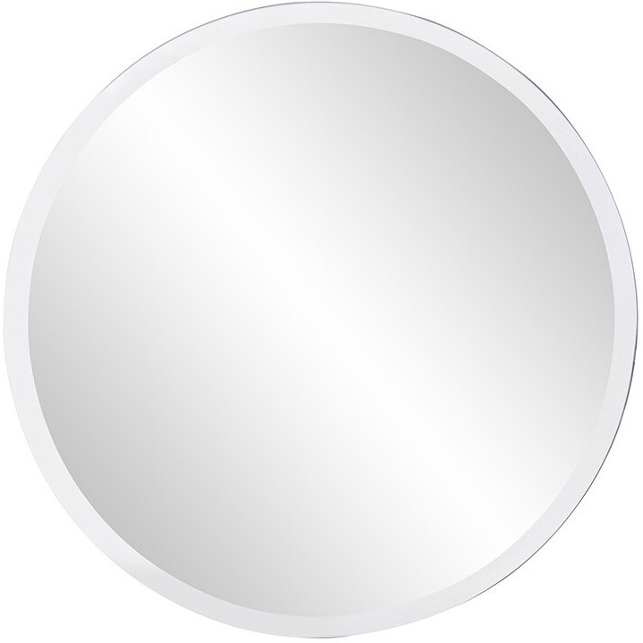 12" X 12" Minimalist Round Mirror With Beveled Edge