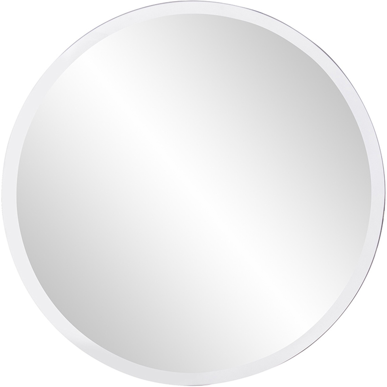 28" X 28" Minimalist Round Mirror With Beveled Edge