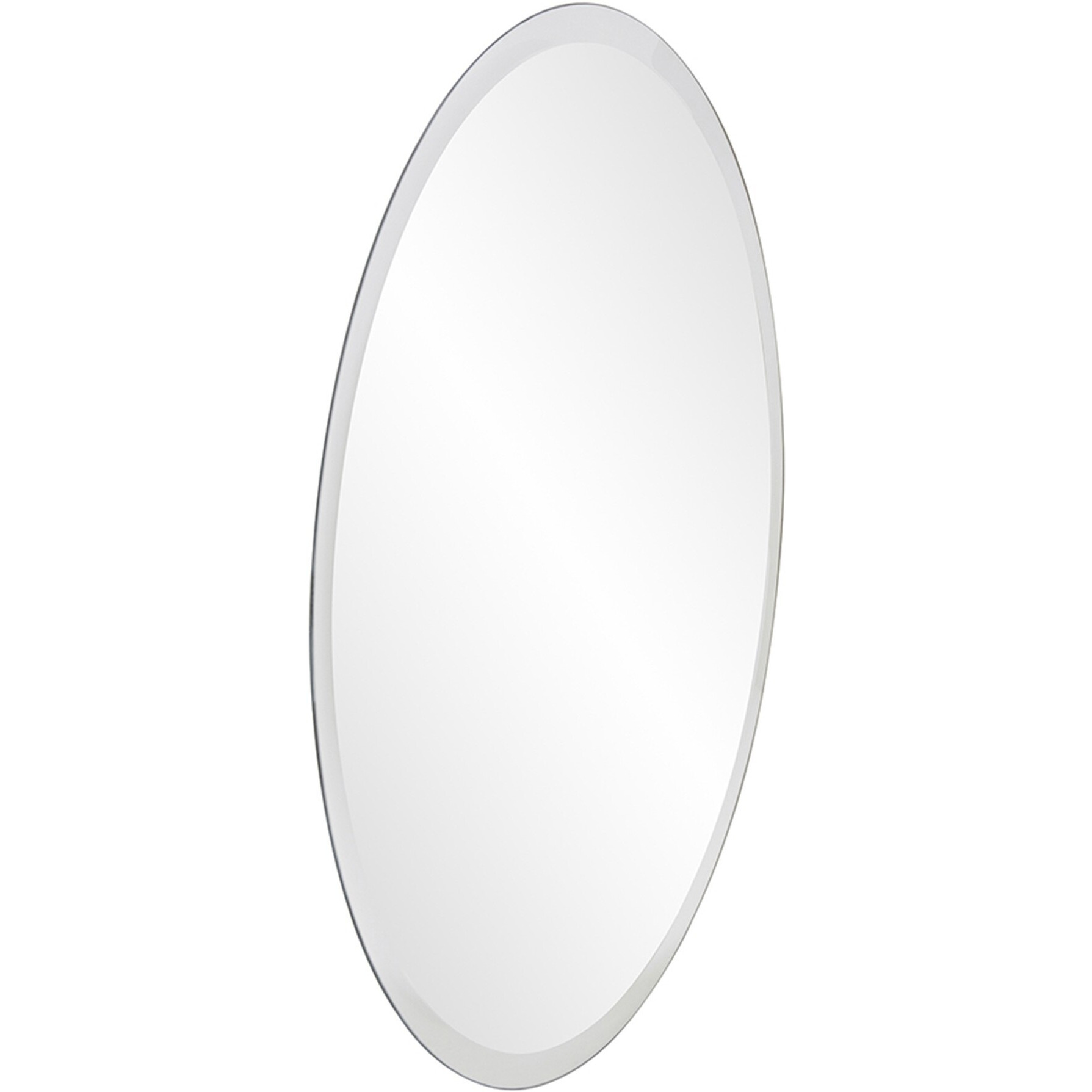 28" X 28" Minimalist Round Mirror With Beveled Edge