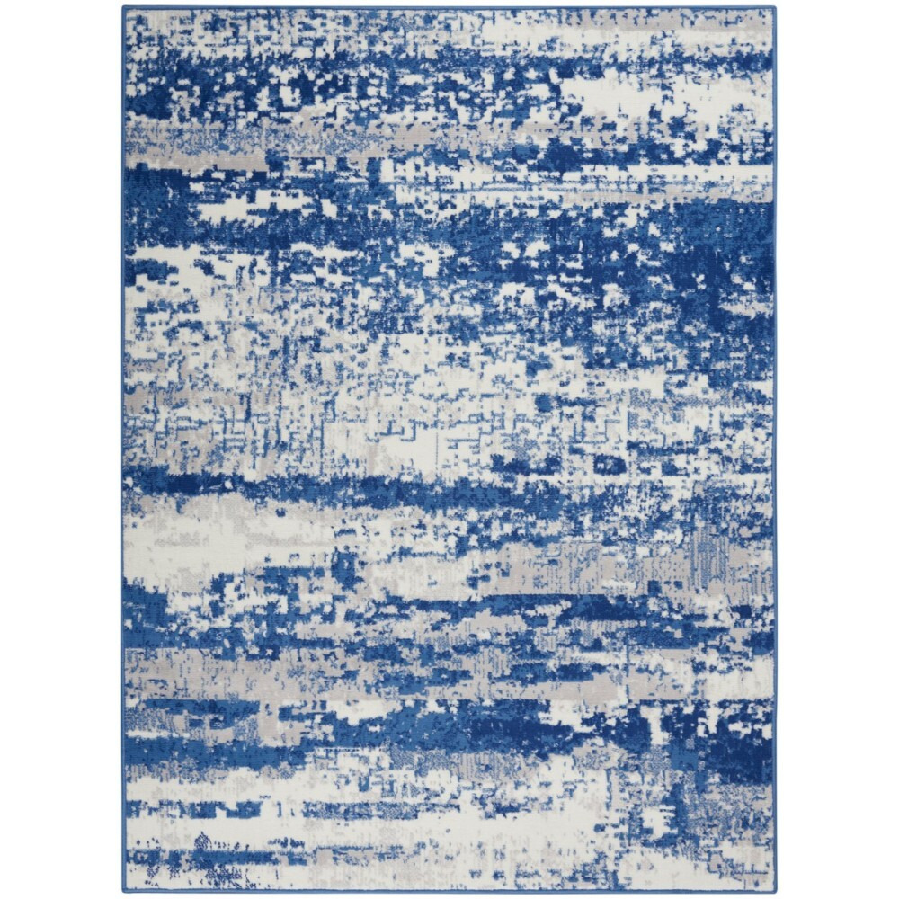 6 X 9 Ivory And Navy Oceanic Area Rug