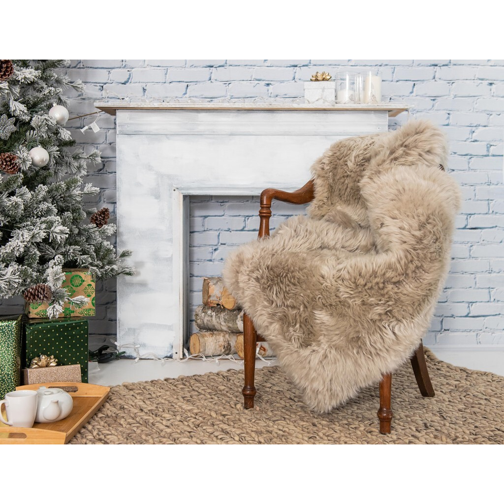 3' X 5' Taupe Natural Rectangular Sheepskin Area Rug