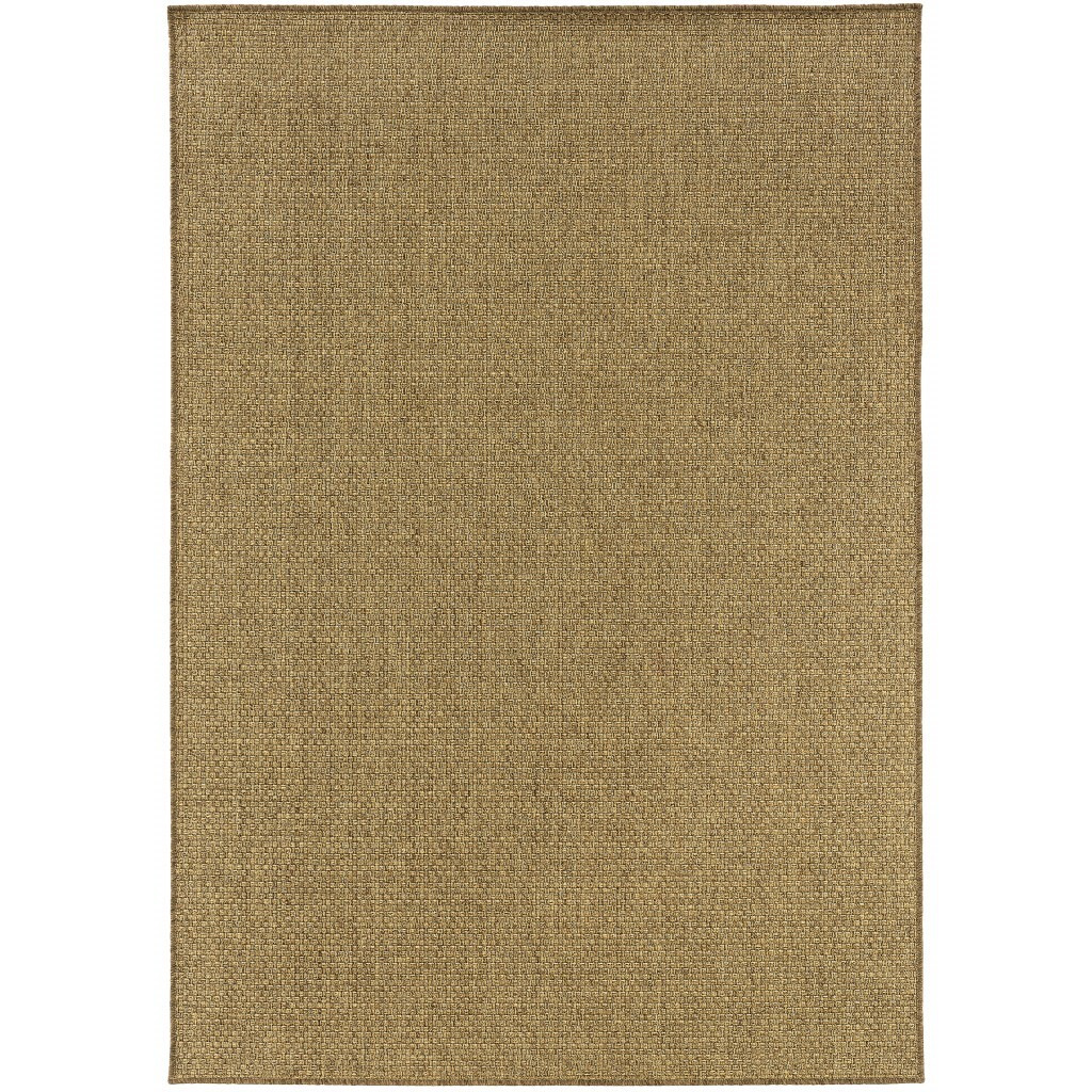9X13 Solid Tan Indoor Outdoor Area Rug