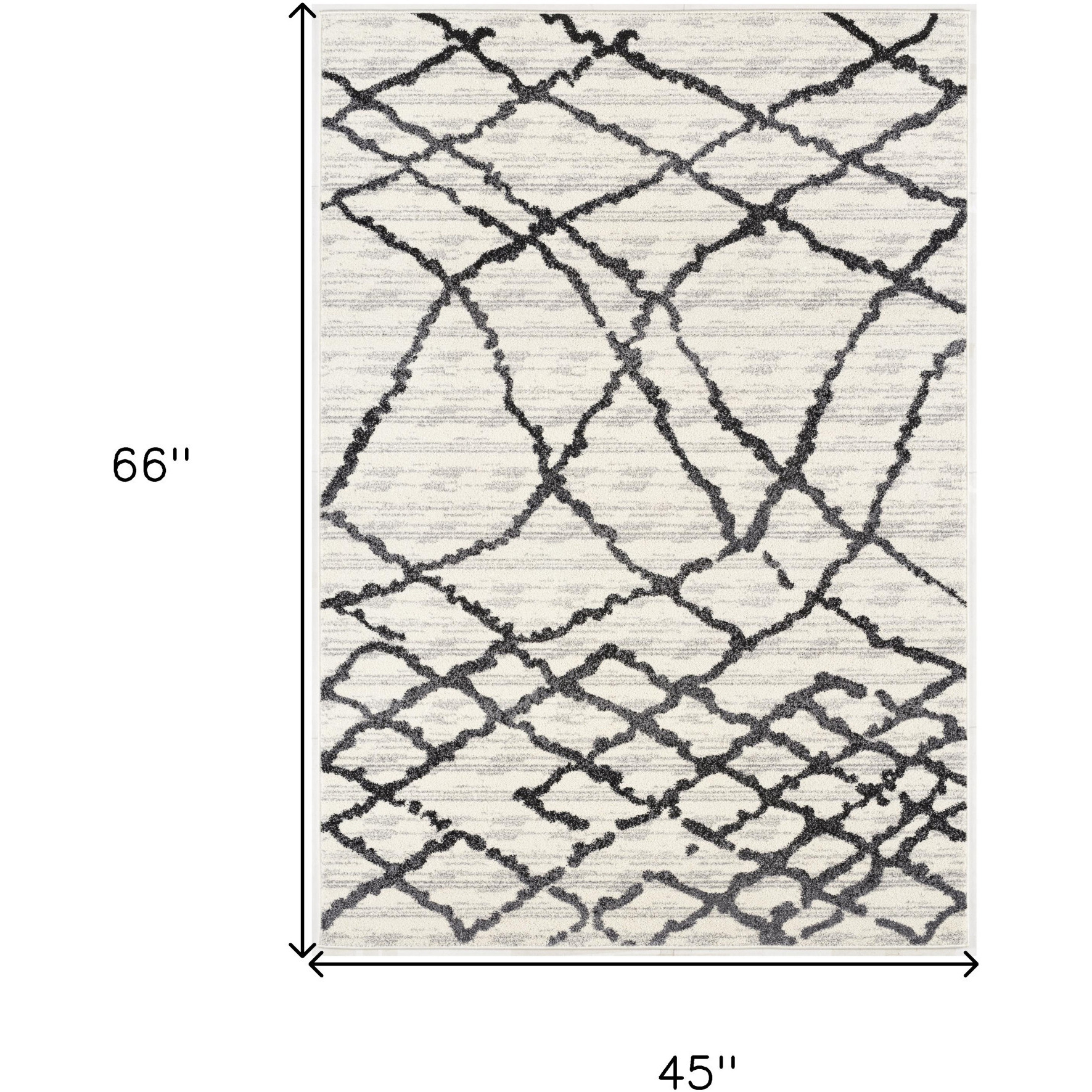 4 X 6 Gray And Black Modern Abstract Area Rug