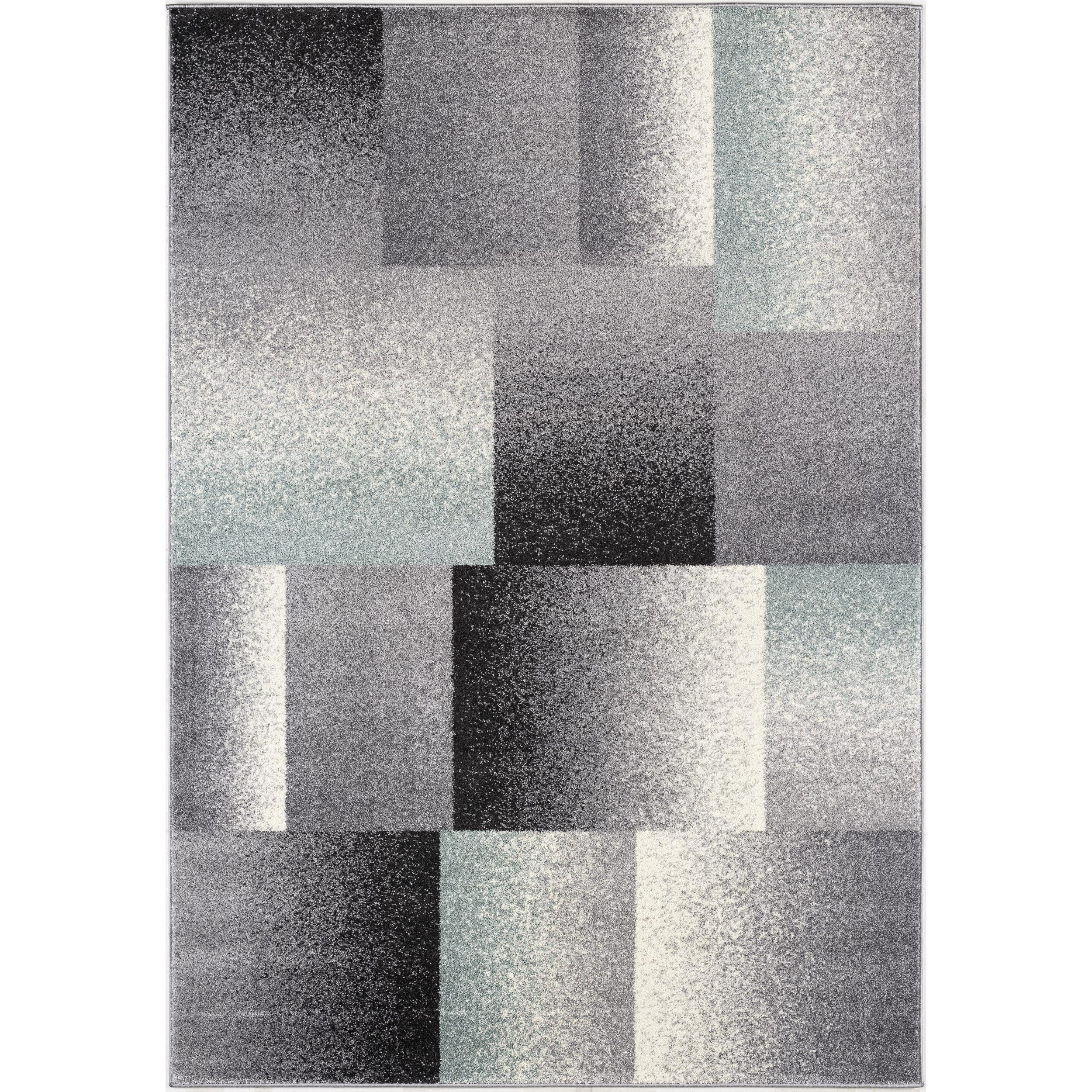 5' X 8 Gray Modern Geometric Area Rug