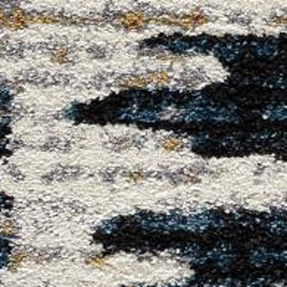8 X 11 Blue And Red Mod Distressed Area Rug