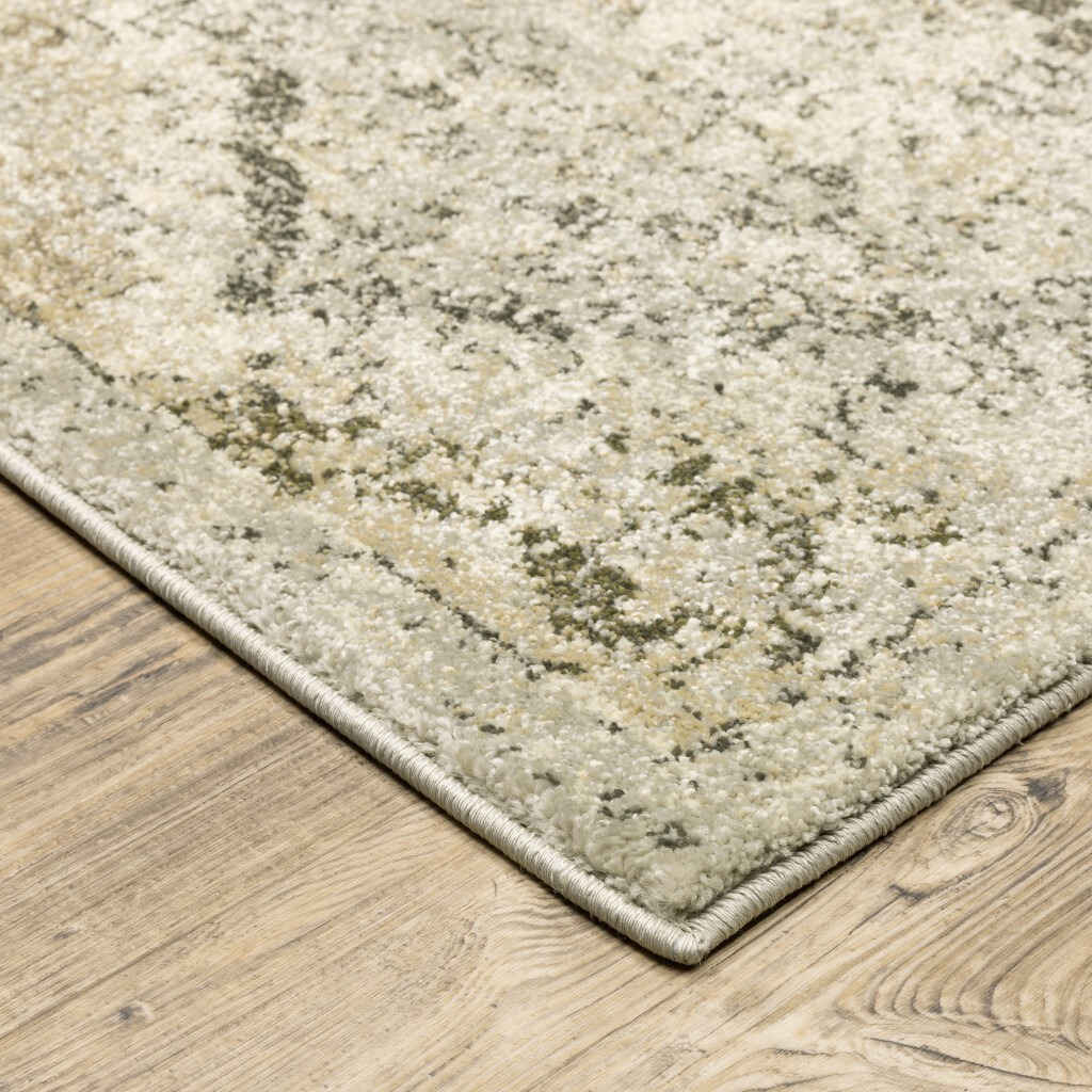8 X 11 Ivory And Gray Floral Trellis Indoor Area Rug