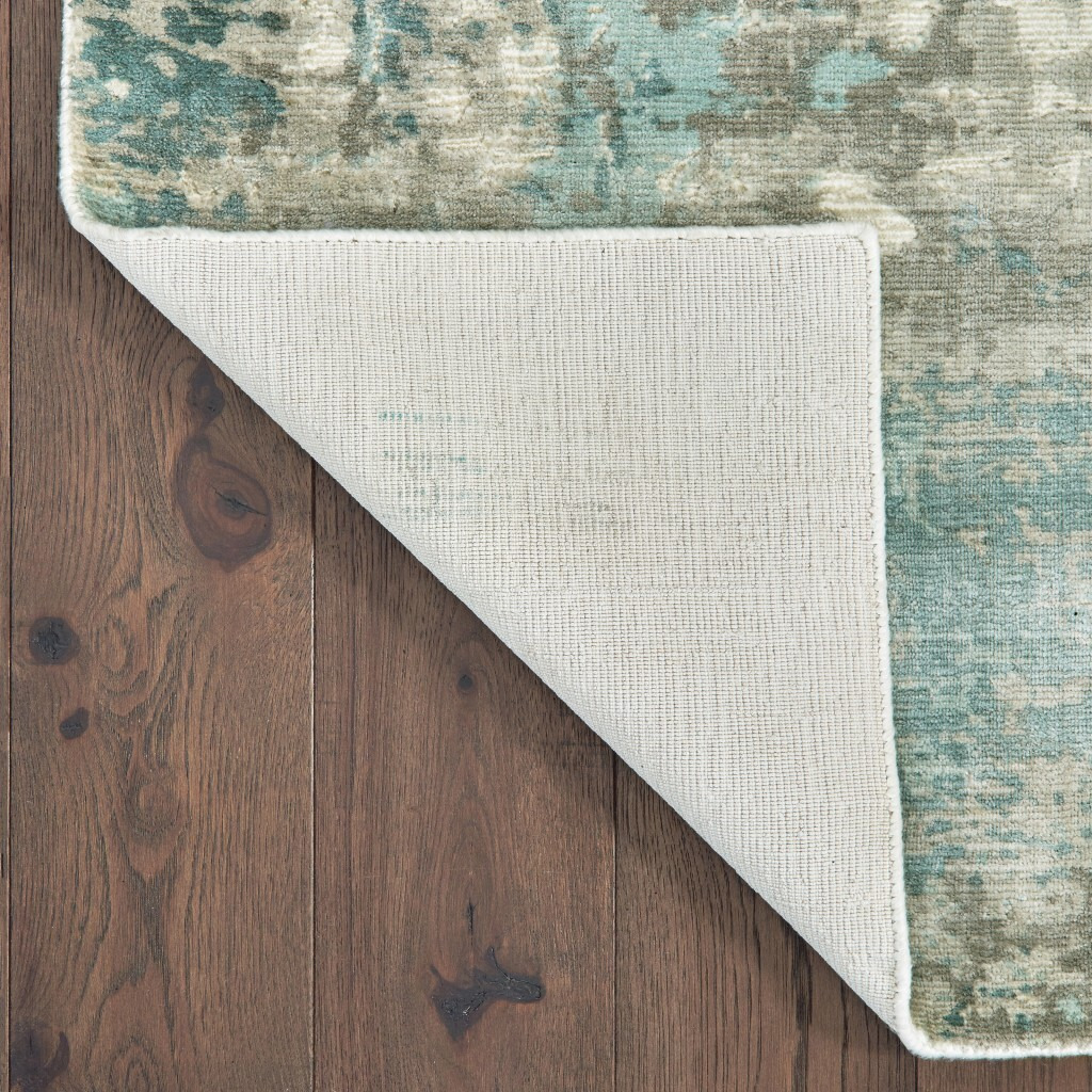 10 X 14 Blue And Gray Abstract Pattern Indoor Area Rug