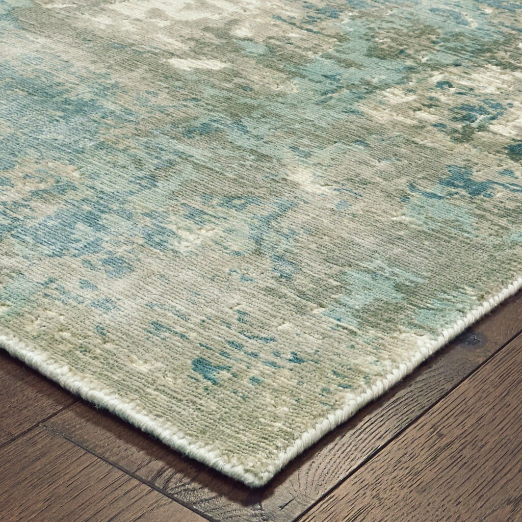 10 X 14 Blue And Gray Abstract Pattern Indoor Area Rug
