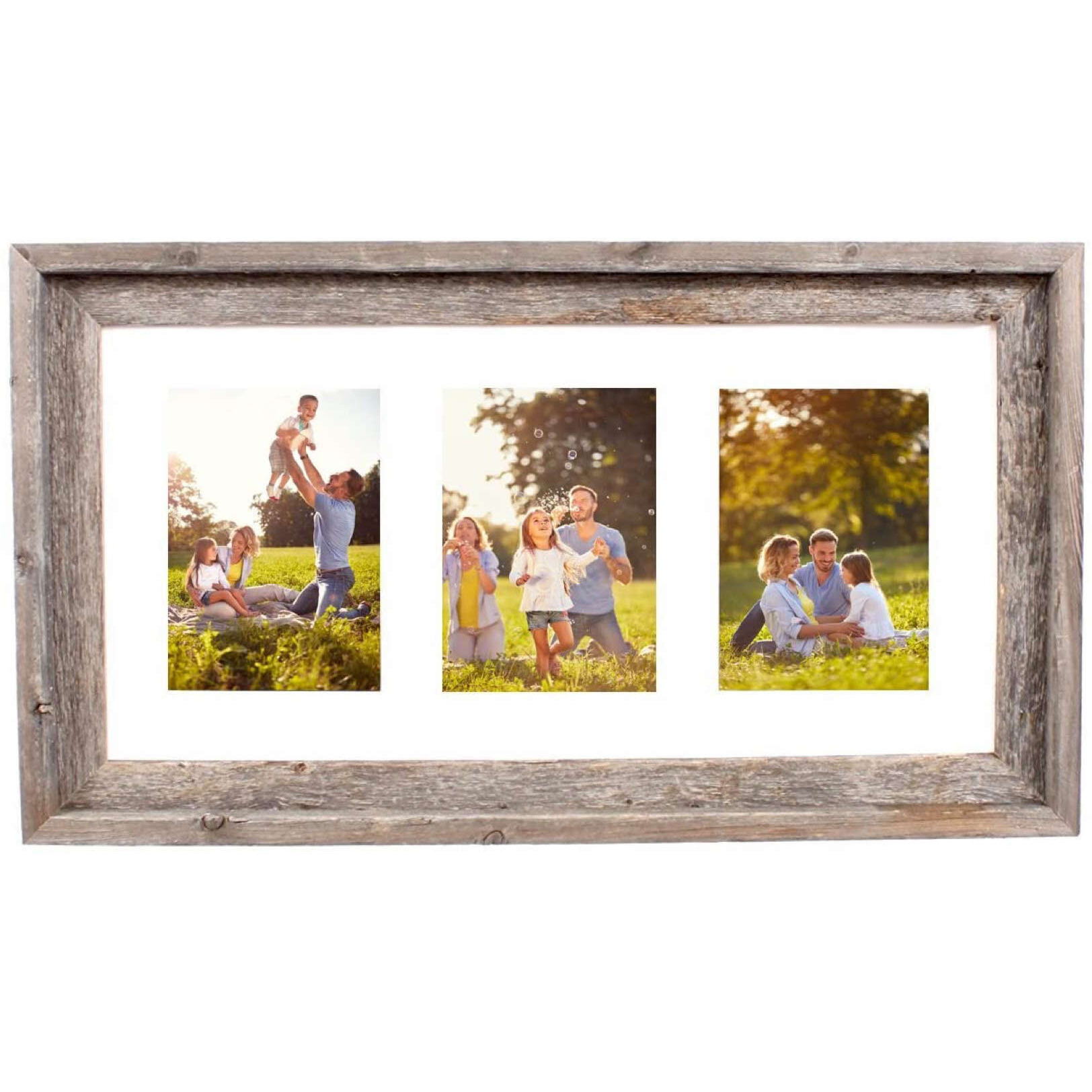 3 5X7 Rustic White Picture Frame With Plexiglass Holder