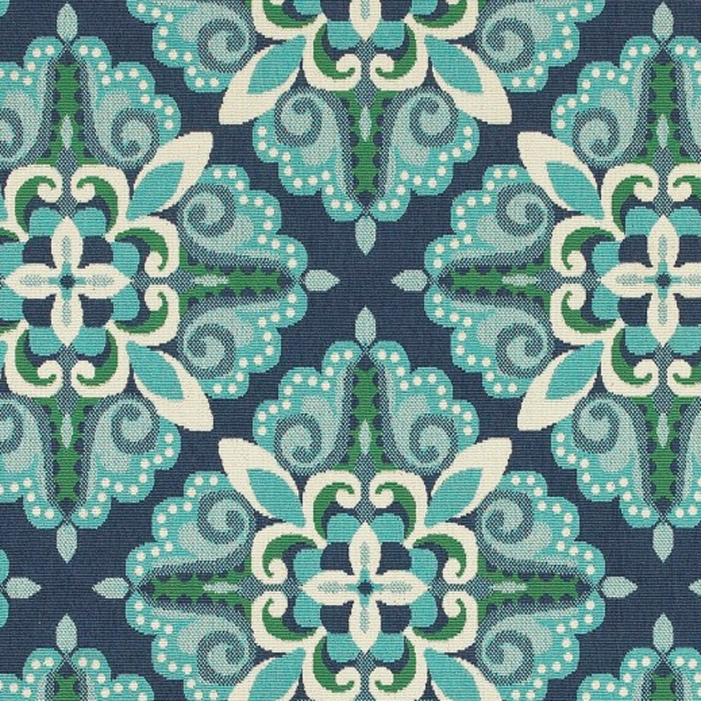 5X8 Blue And Green Floral Indoor Outdoor Area Rug