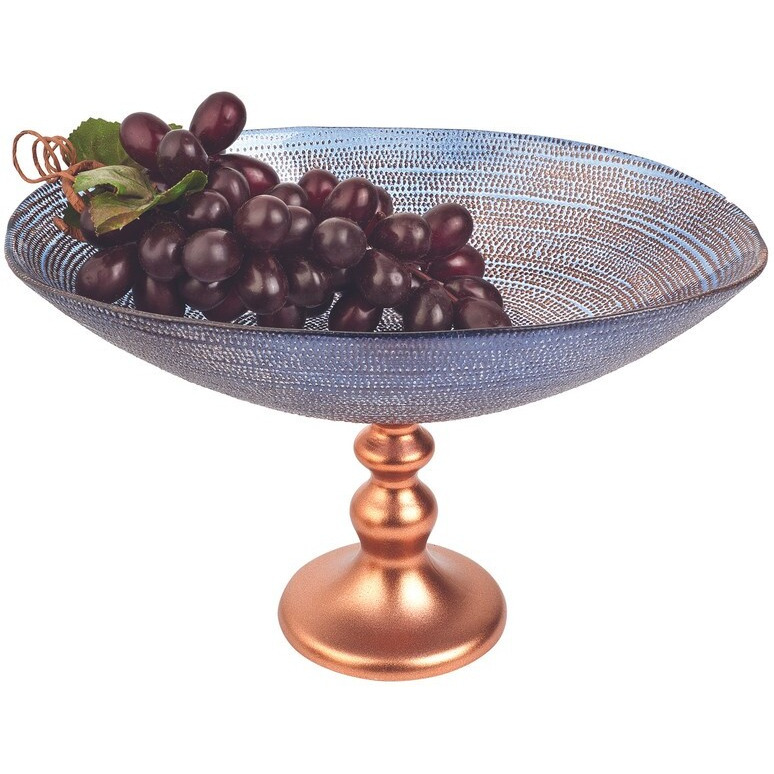 Handcrafted European Glass Centerpiece Low Footed Bowl