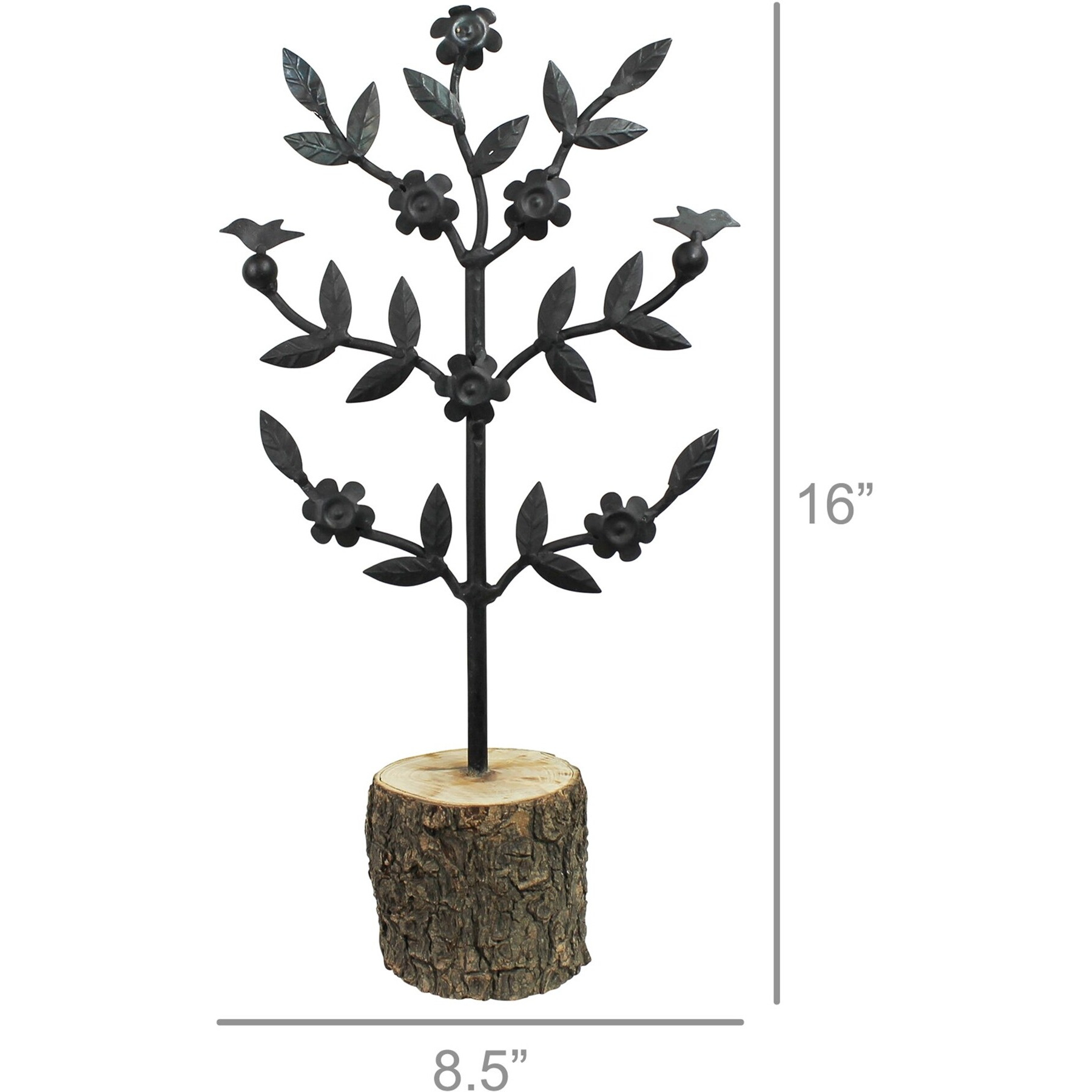 Metal And Wood Botanical Sculpture