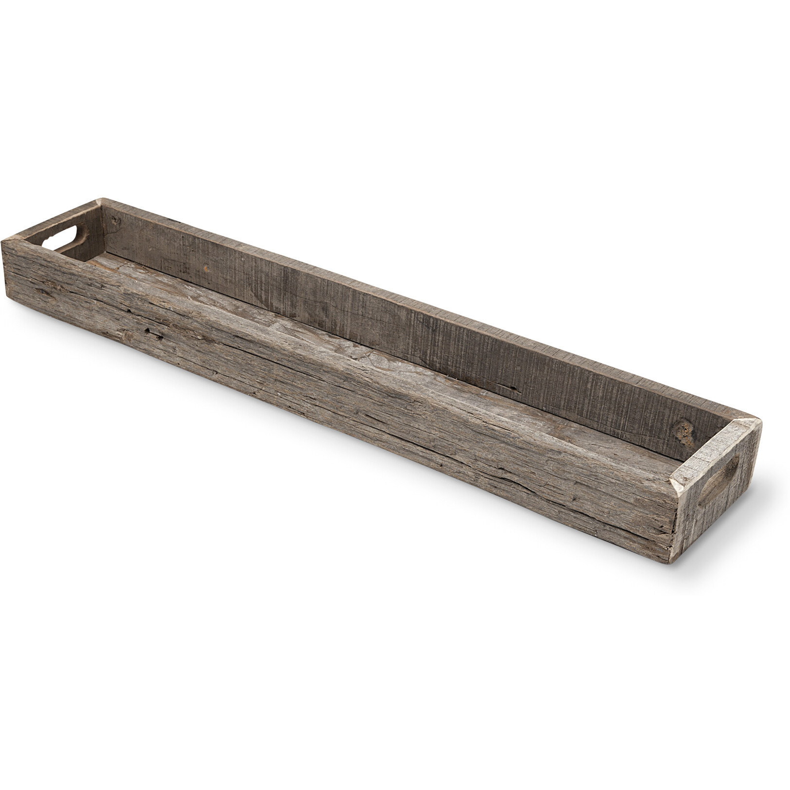 Large Natural Brown Reclaimed Wood With Grains And Knots Highlight Tray