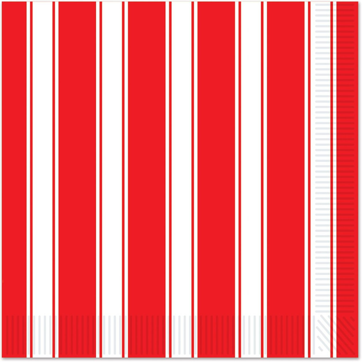 Red & White Stripes Luncheon Napkins