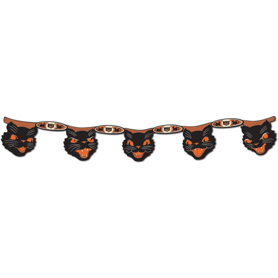Vintage Halloween Jointed Cat Streamer