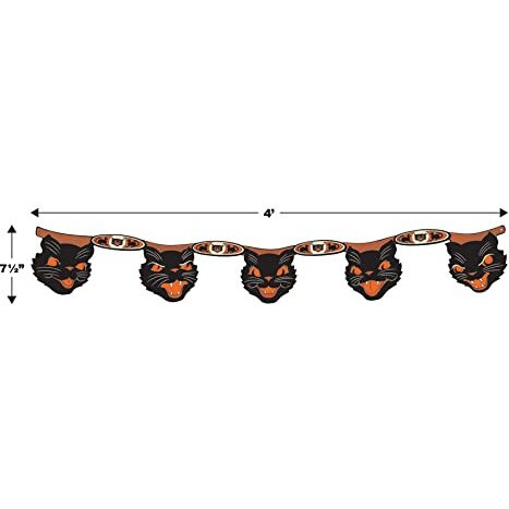 Vintage Halloween Jointed Cat Streamer