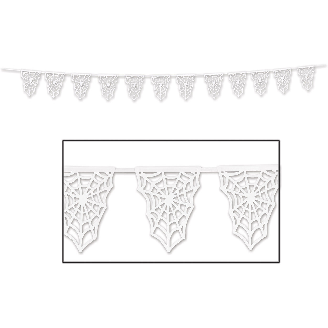 Die-Cut Spider Web Pennant Banner