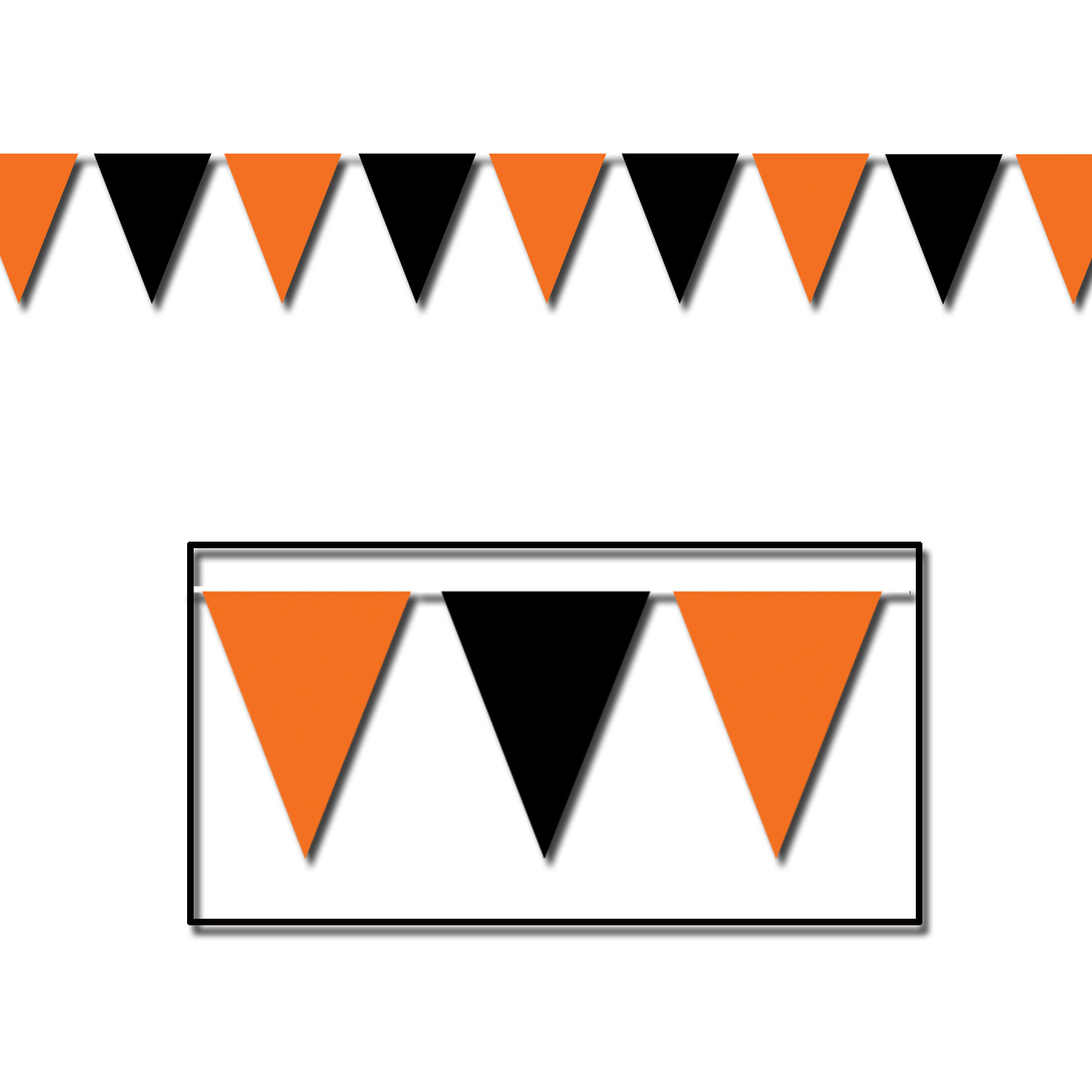 Orange & Black Pennant Banner