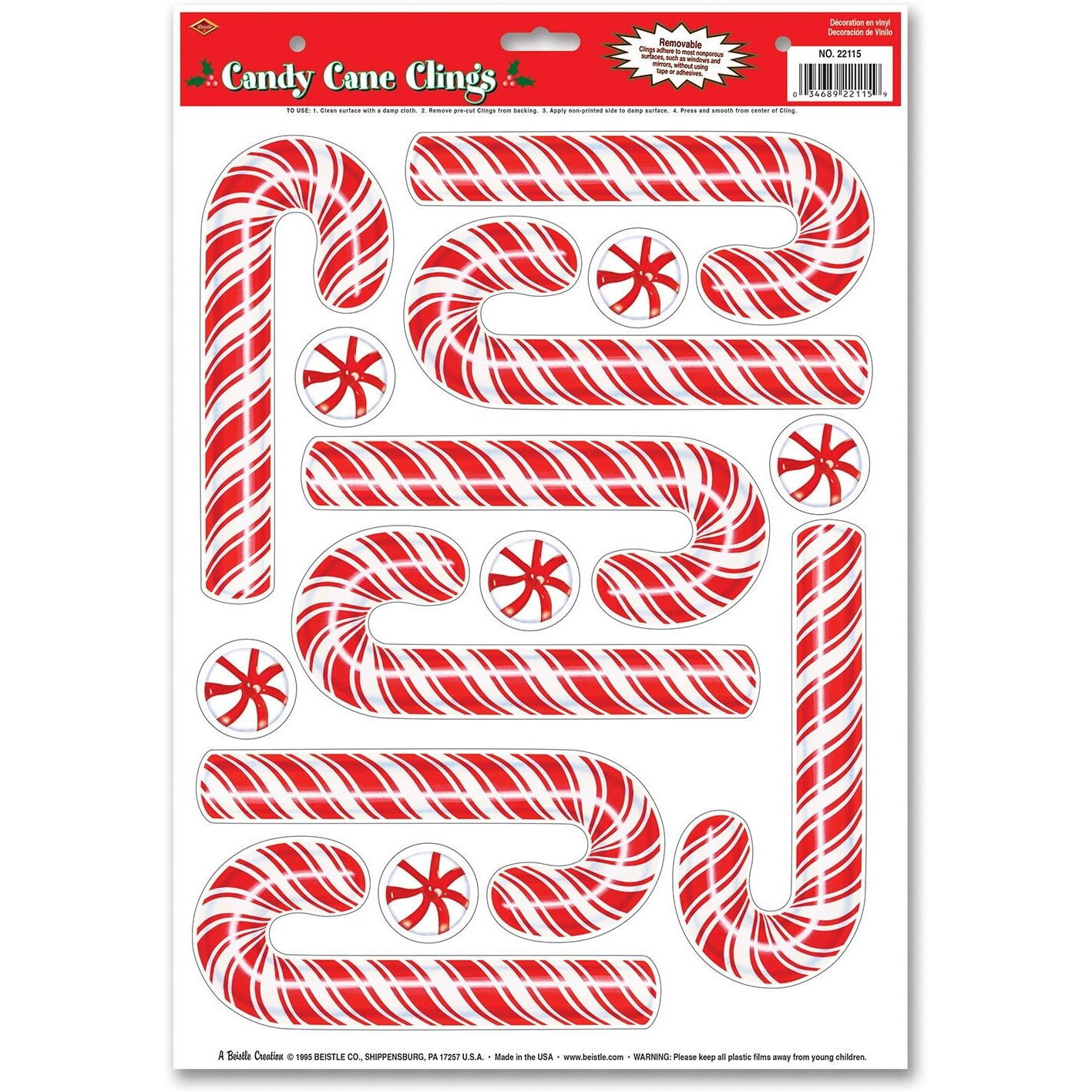 Candy Cane Clings