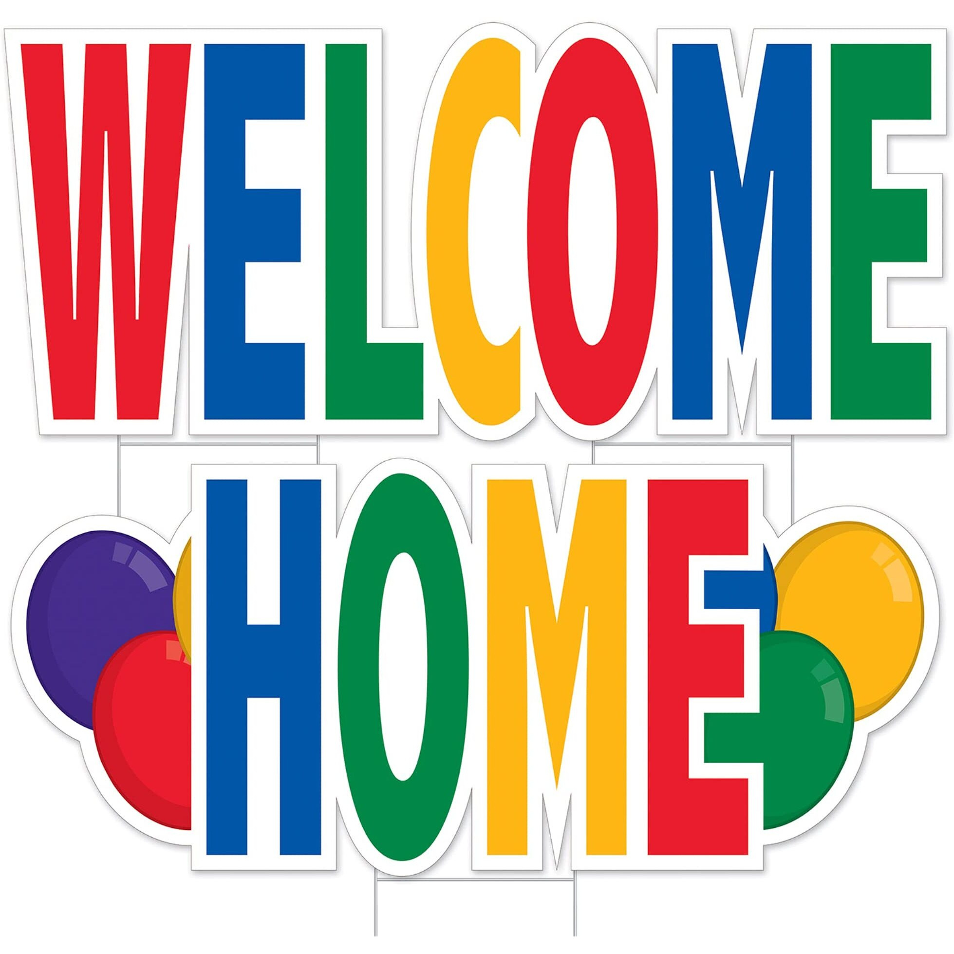 Plastic Jumbo Welcome Home Yard Sign Set