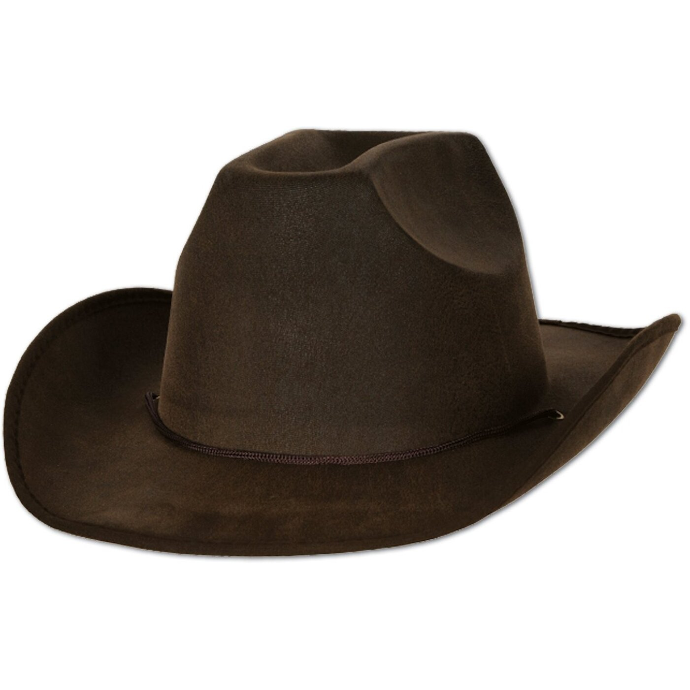Faux Brown Leather Western Hat