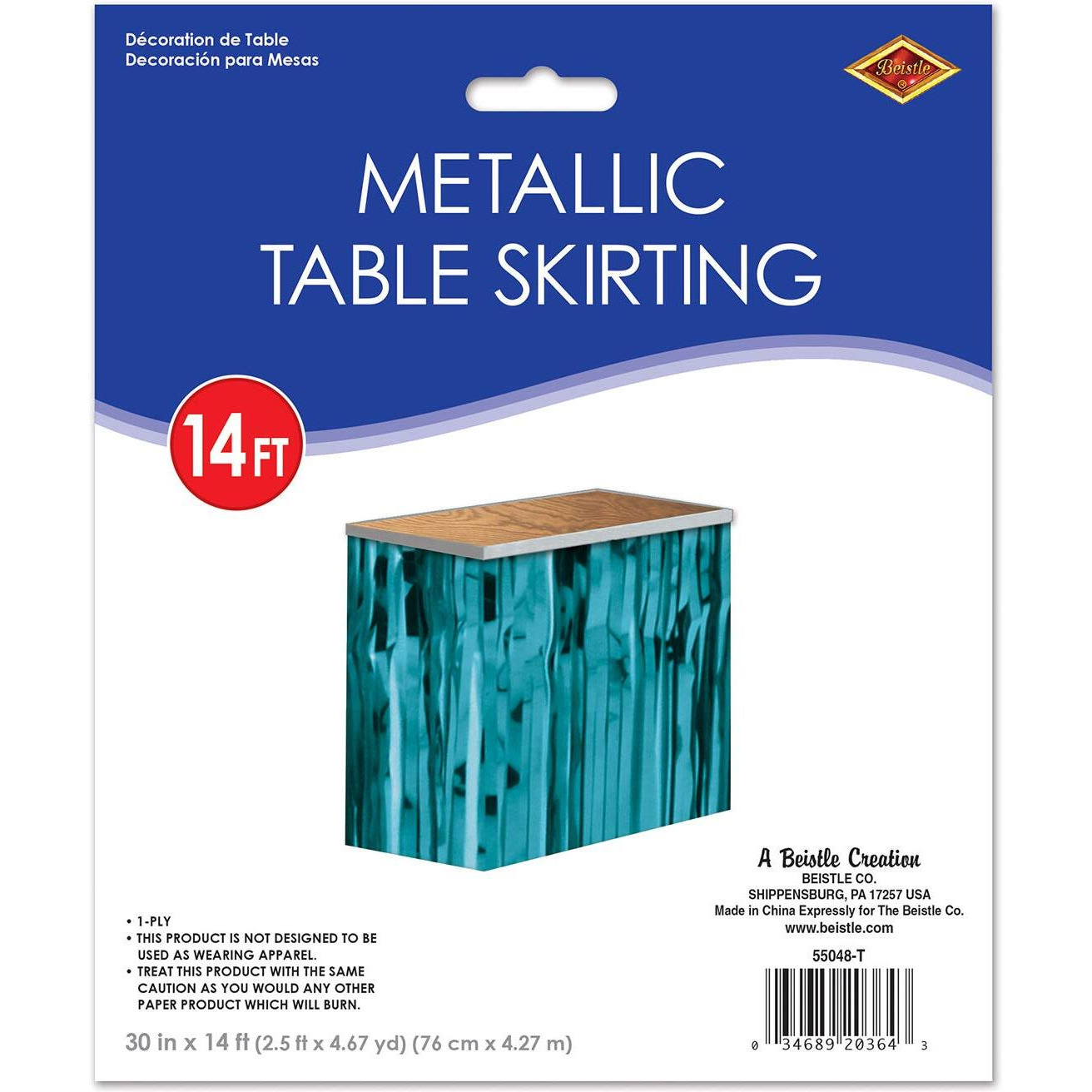 Pkgd 1-Ply Metallic Table Skirting