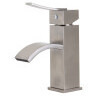 ALFI brand AB1258-BN Brushed Nickel Square Body Curved Spout Single Lever Bathroom Faucet