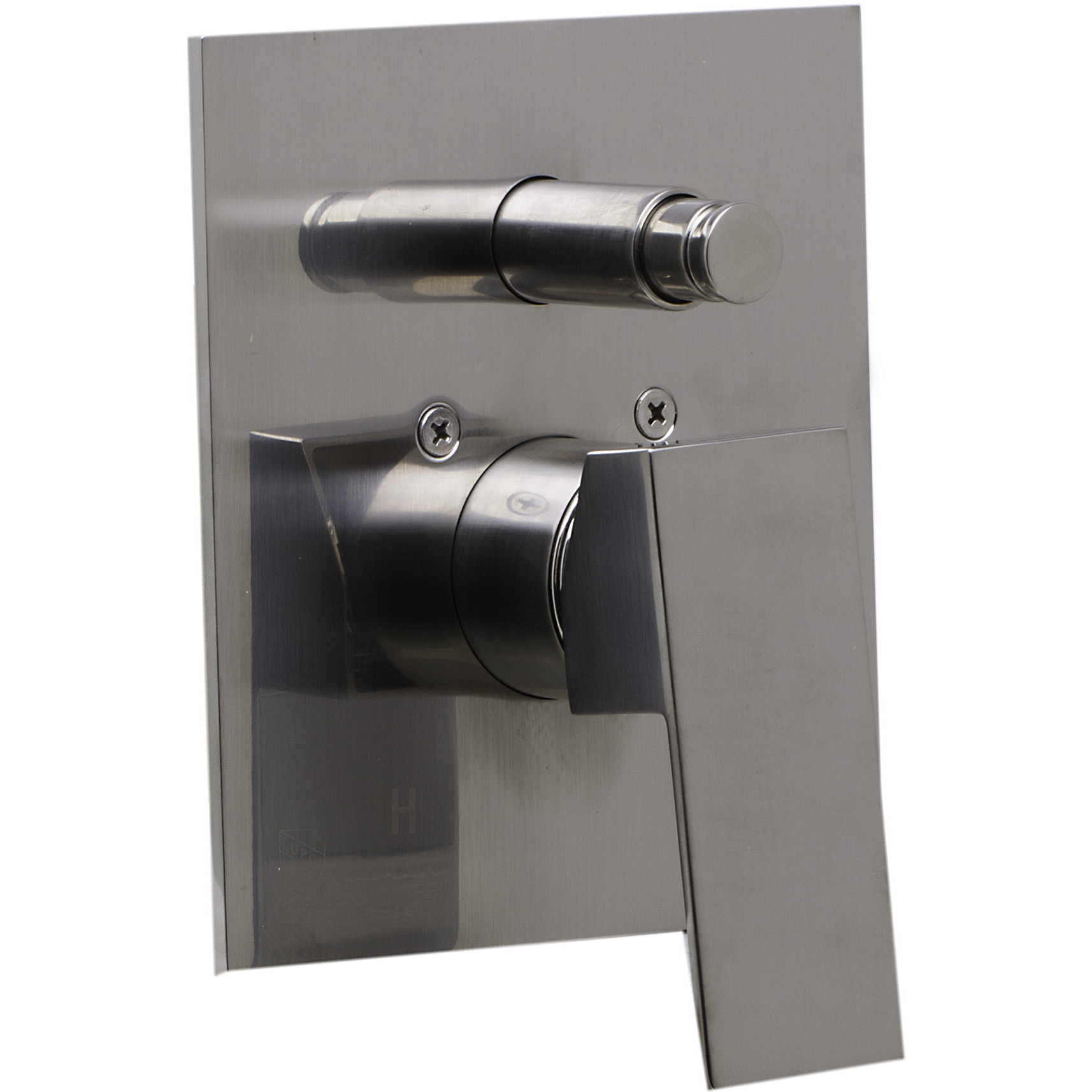 ALFI brand AB5601-BN Brushed Nickel Shower Valve Mixer with Square Lever Handle and Diverter