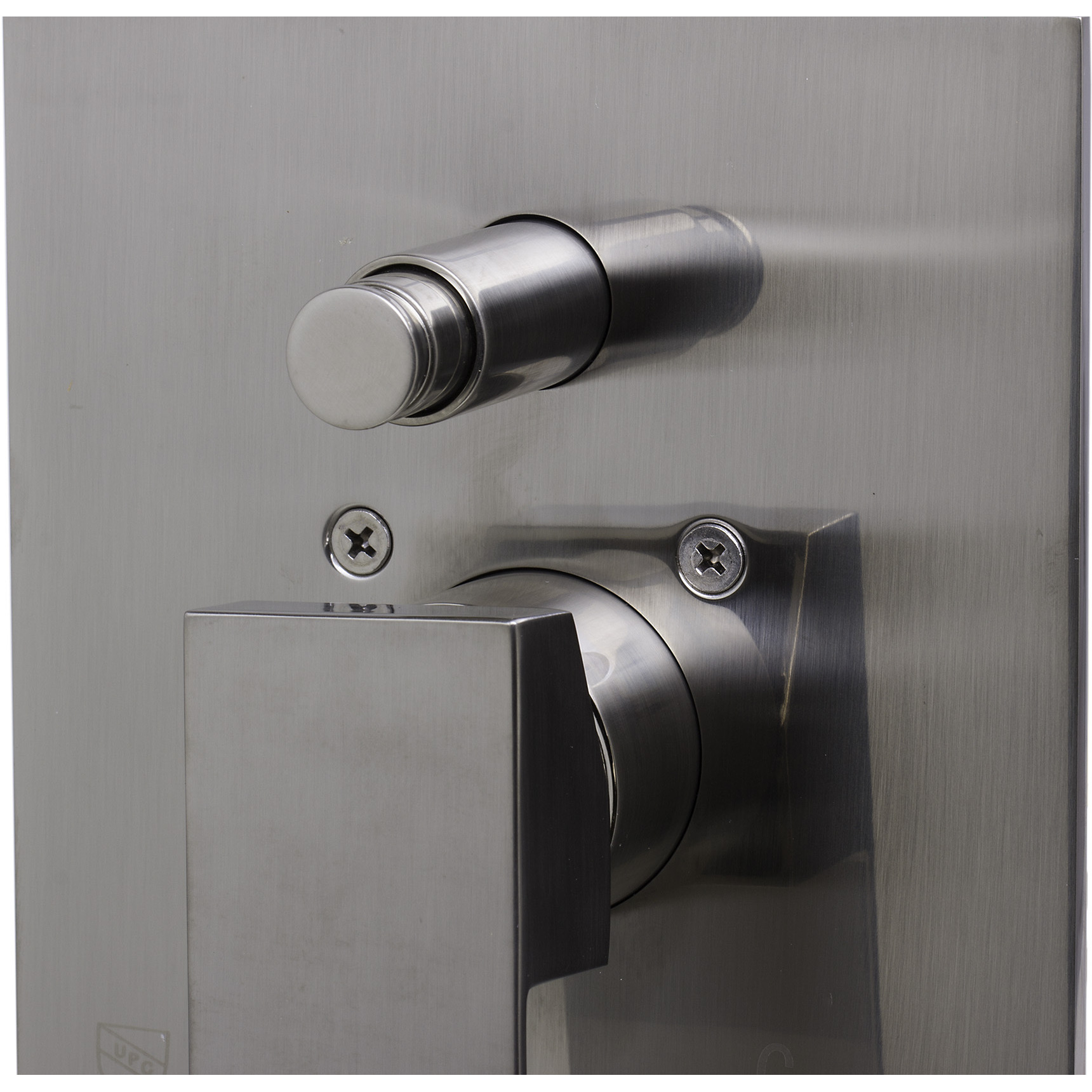 ALFI brand AB5601-BN Brushed Nickel Shower Valve Mixer with Square Lever Handle and Diverter