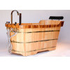 ALFI brand AB1148 59" Free Standing Wooden Bathtub with Chrome Tub Filler