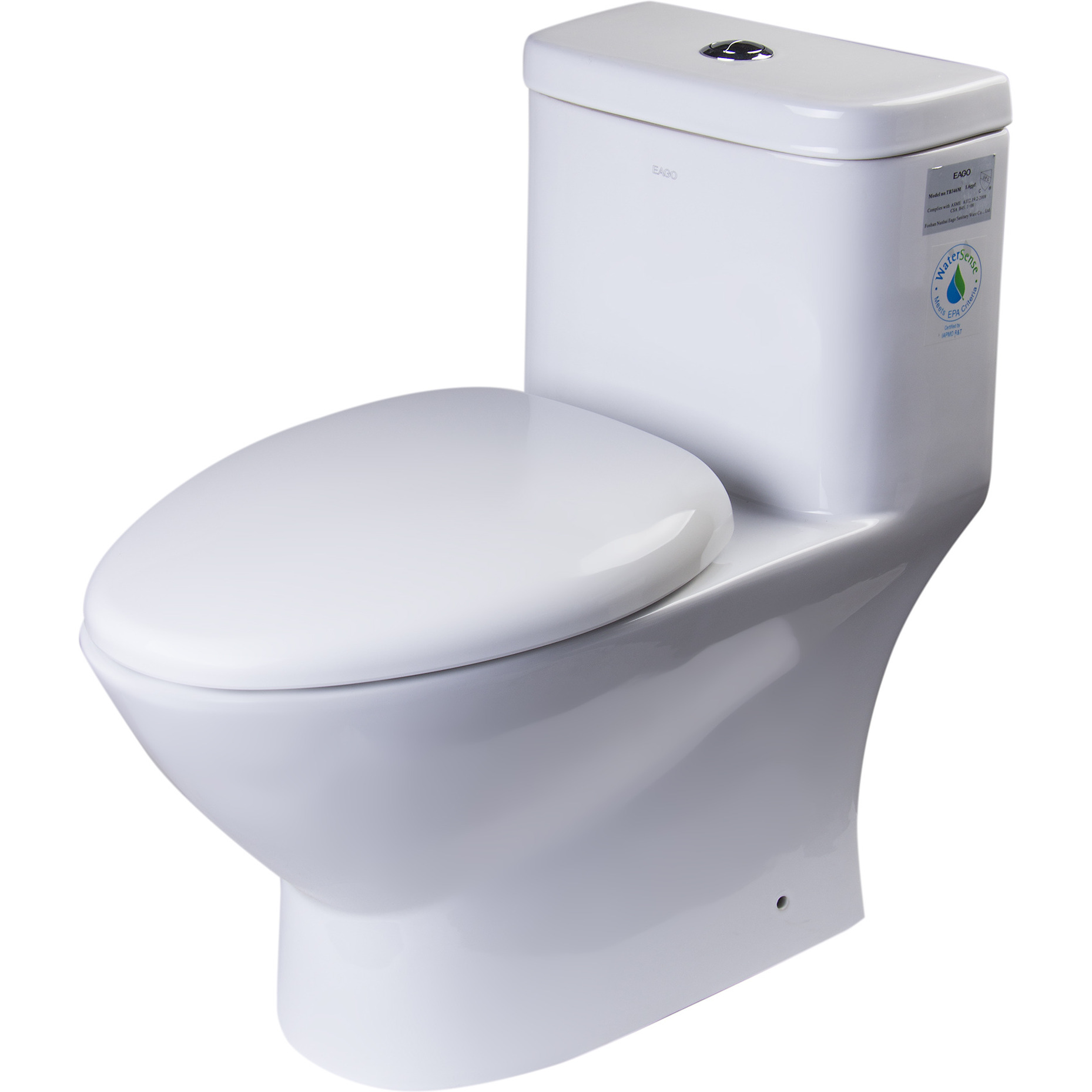 EAGO TB346 MODERN DUAL FLUSH ONE PIECE ECO-FRIENDLY HIGH EFFICIENCY LOW FLUSH CERAMIC TOILET