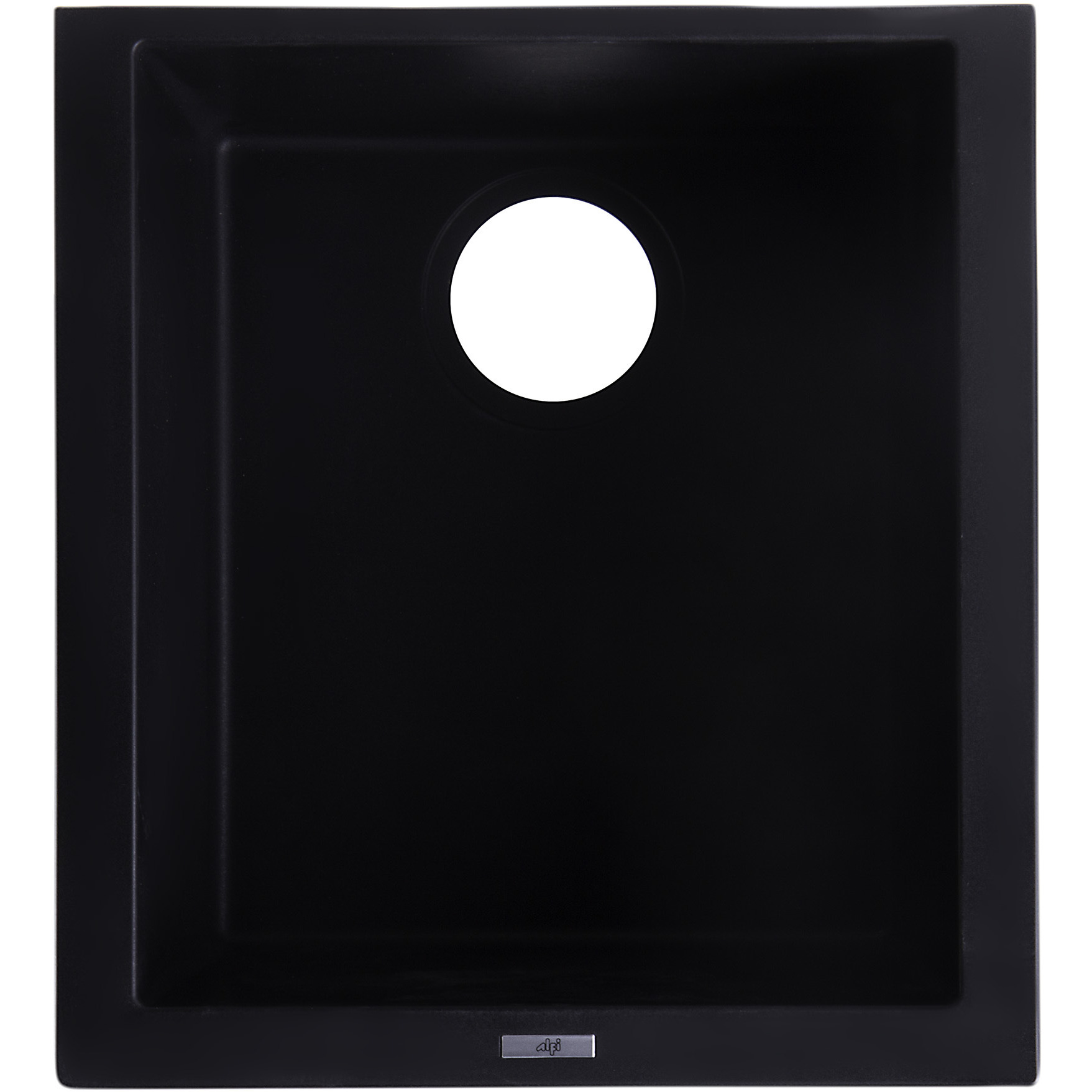 ALFI brand AB1720UM-BLA Black 17" Undermount Rectangular Granite Composite Kitchen Prep Sink