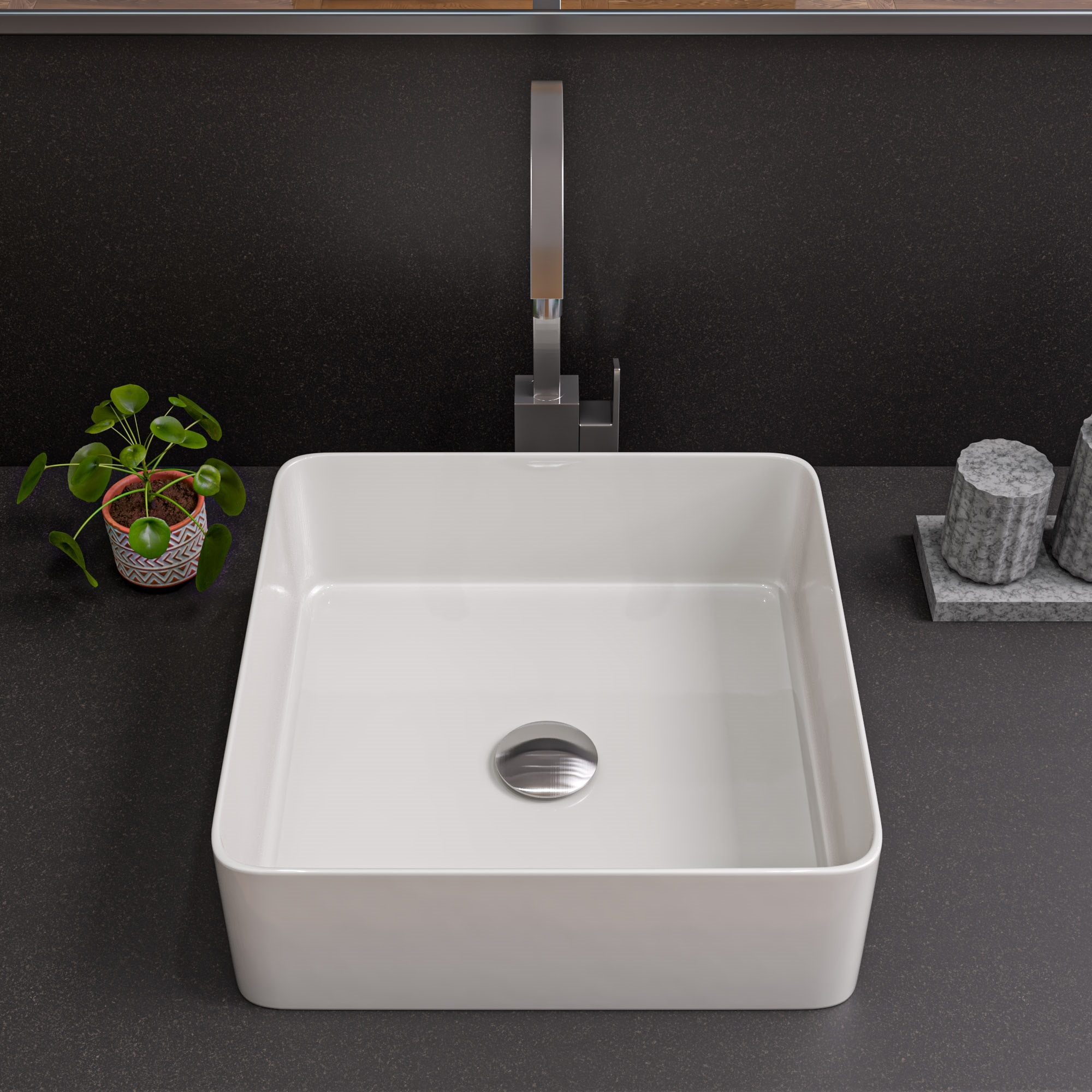 ALFI brand AB3470-BN Brushed Nickel Gooseneck Single Hole Bathroom Faucet